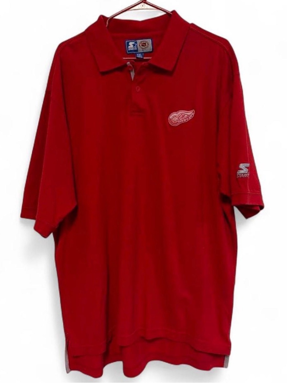 Vintage Starter Men’s Red Polo Shirt Detroit Red Wings